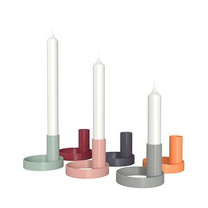 colorful candle holder set model