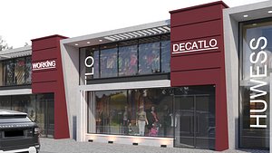 Modern Shop Office Exterior max and Corona Scene model 3D model