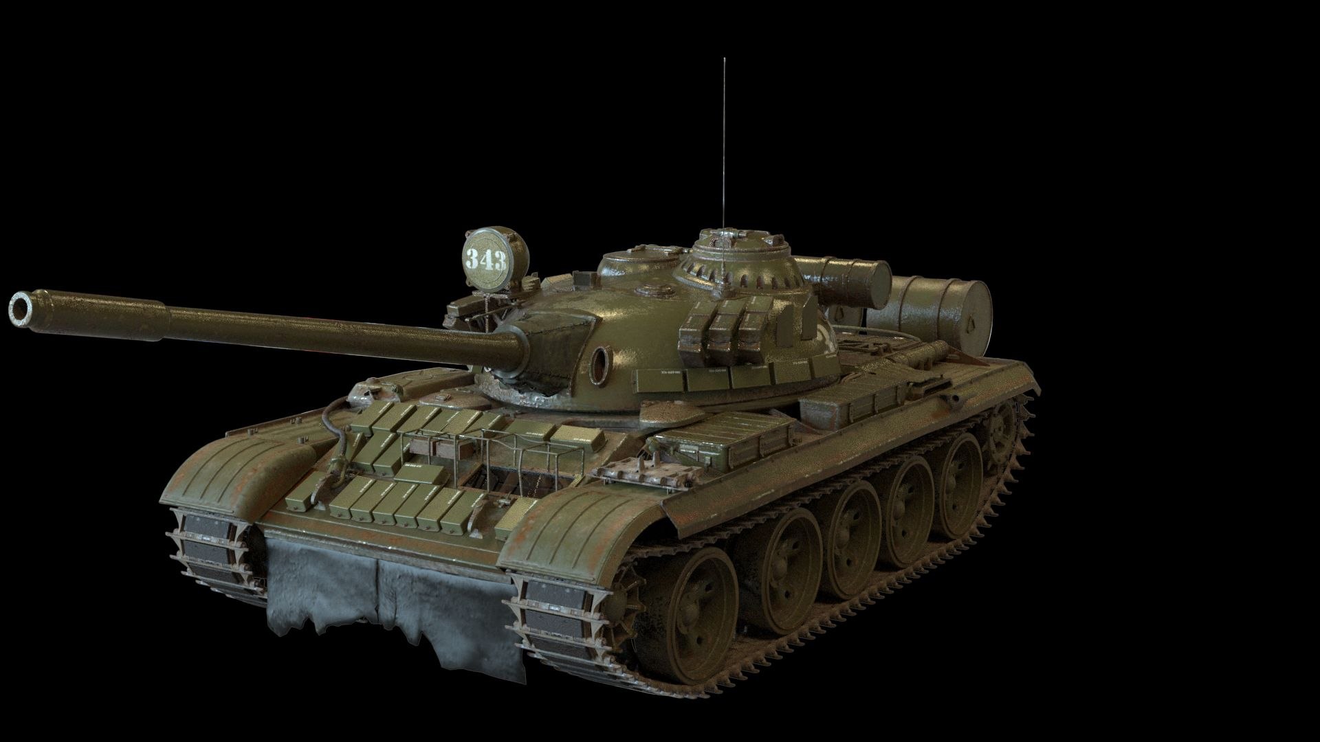 3D Main Battle Tank Soviet T-54 Model - TurboSquid 2278806