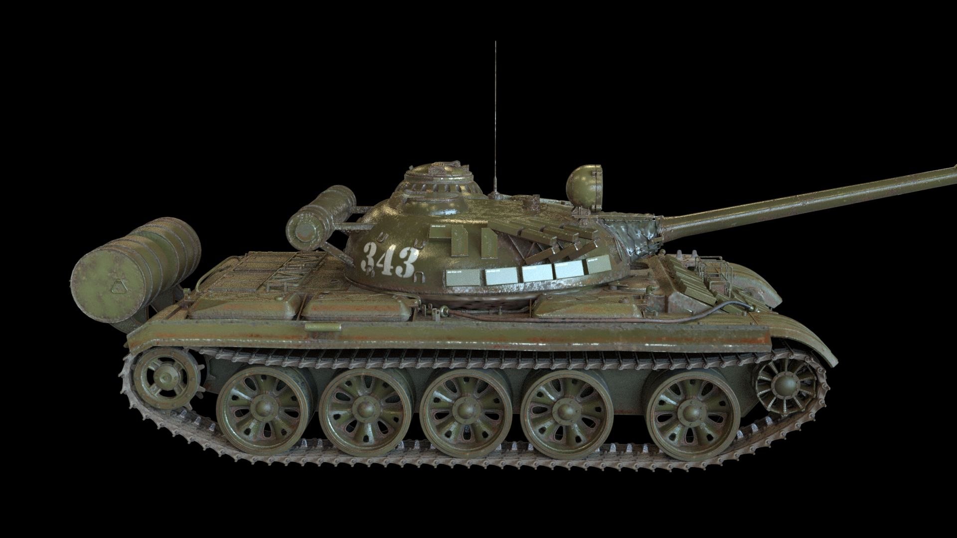 3D Main Battle Tank Soviet T-54 Model - TurboSquid 2278806