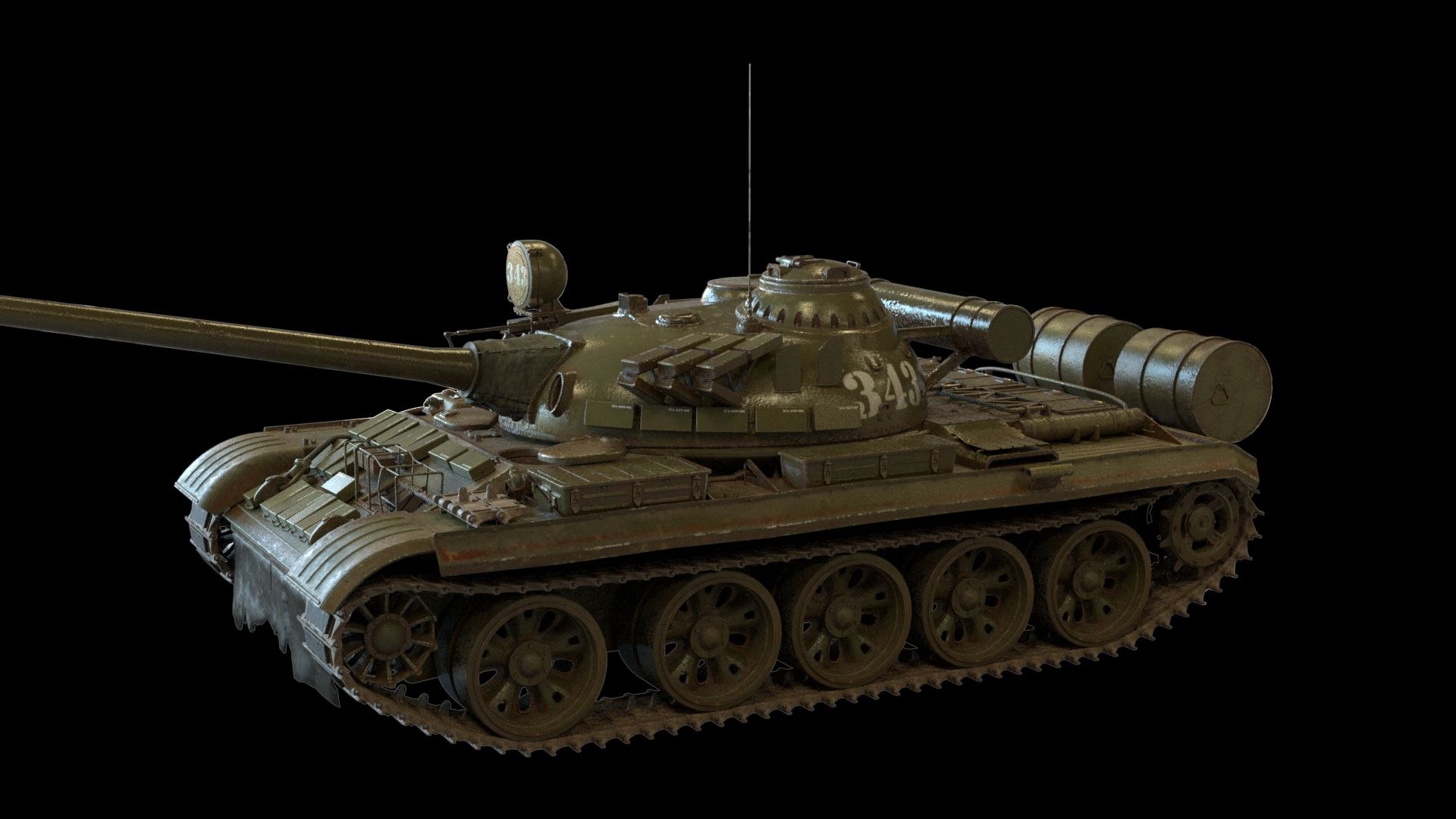 3D Main Battle Tank Soviet T-54 Model - TurboSquid 2278806