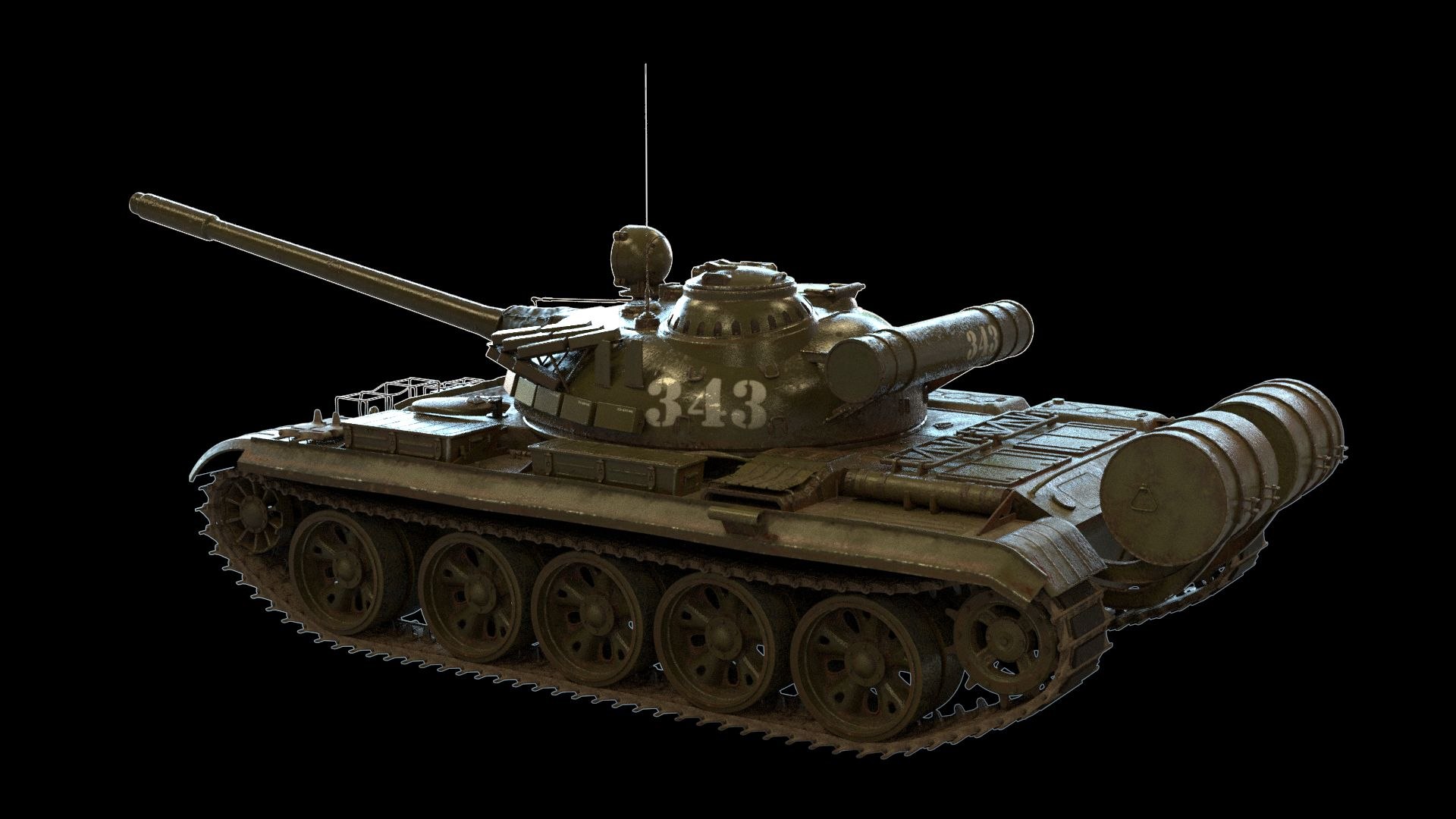 3D Main Battle Tank Soviet T-54 Model - TurboSquid 2278806