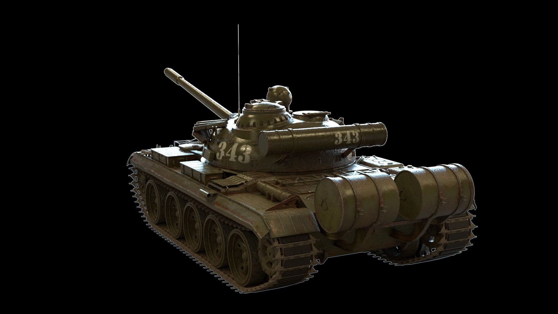 3D Main Battle Tank Soviet T-54 Model - TurboSquid 2278806