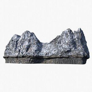 3D Granite Rock Island 03 model