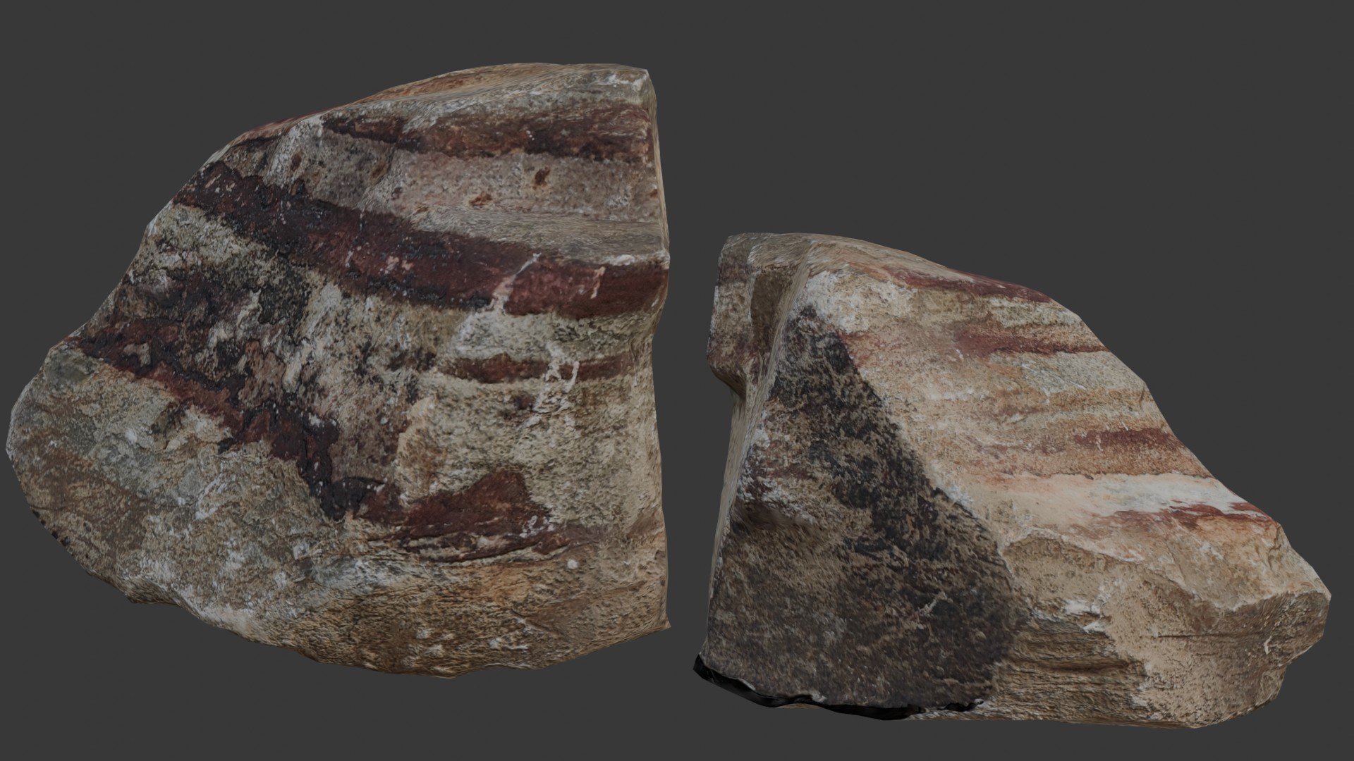 3D Striped Sedimentary Rock Model - TurboSquid 2406127