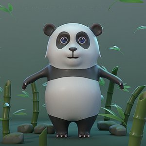 3D cartoon panda giant panda animal