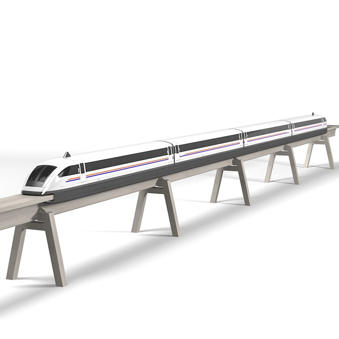 3ds Max Maglev Train Shanghai