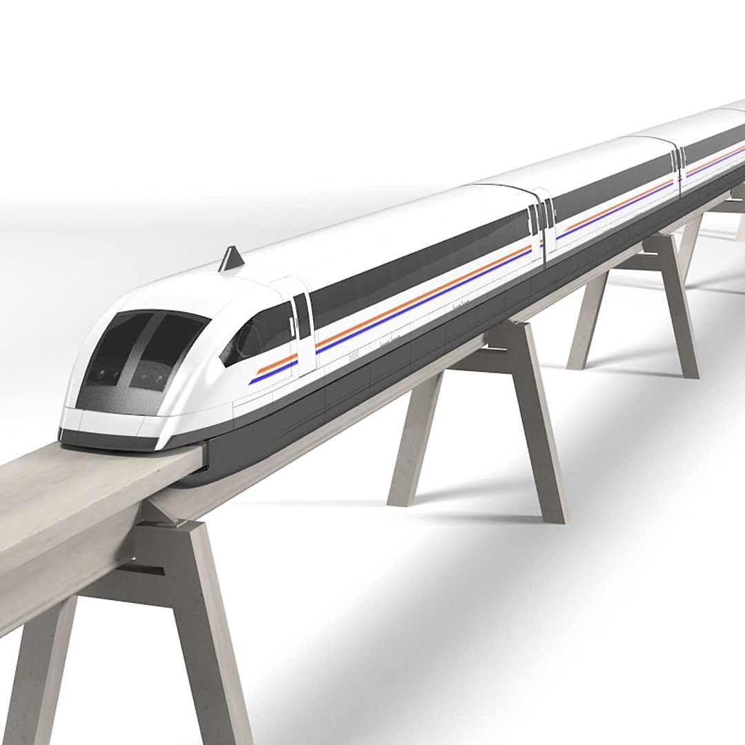 3ds Max Maglev Train Shanghai