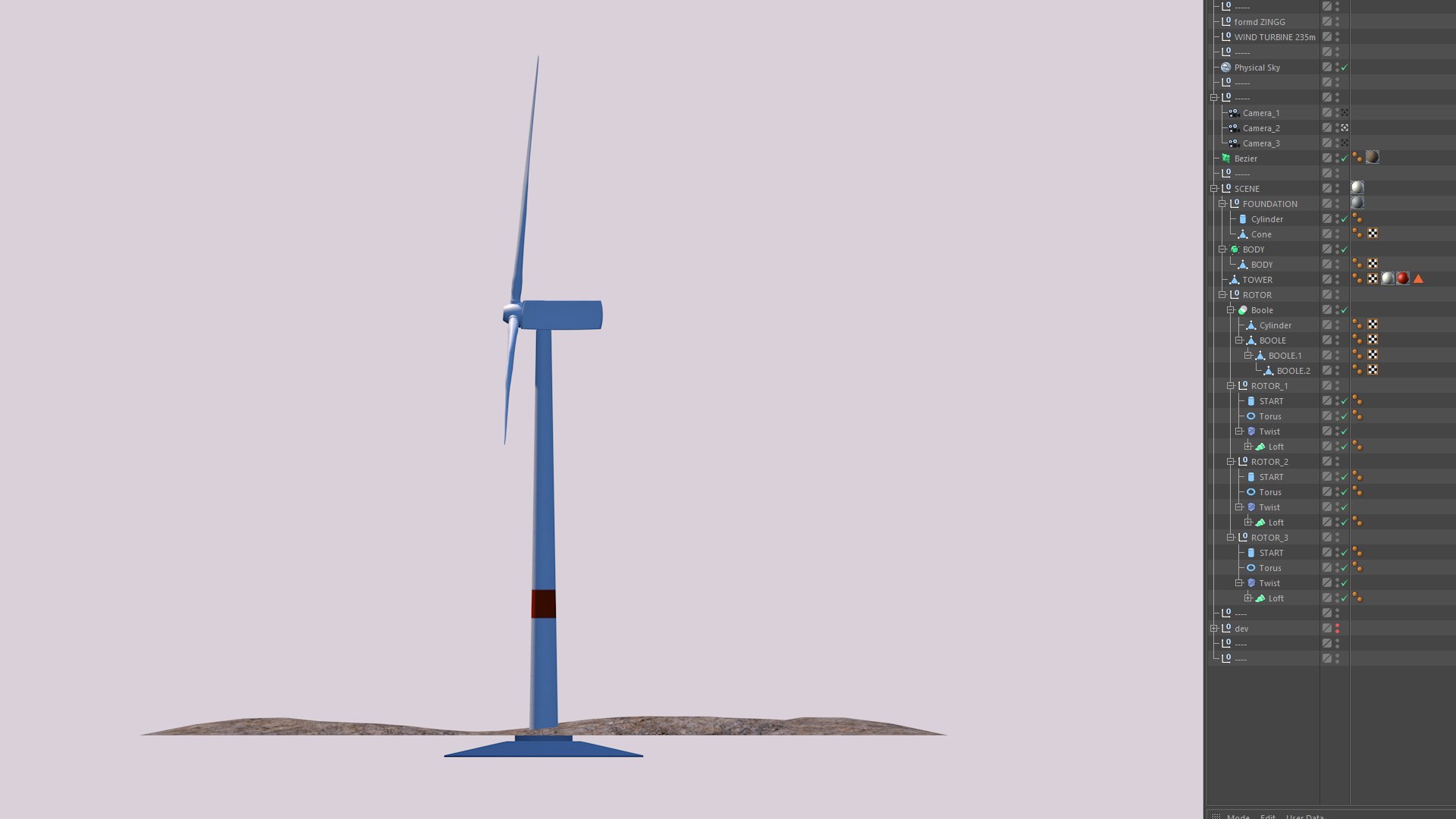 WIND TURBINE 235m Model - TurboSquid 2640436