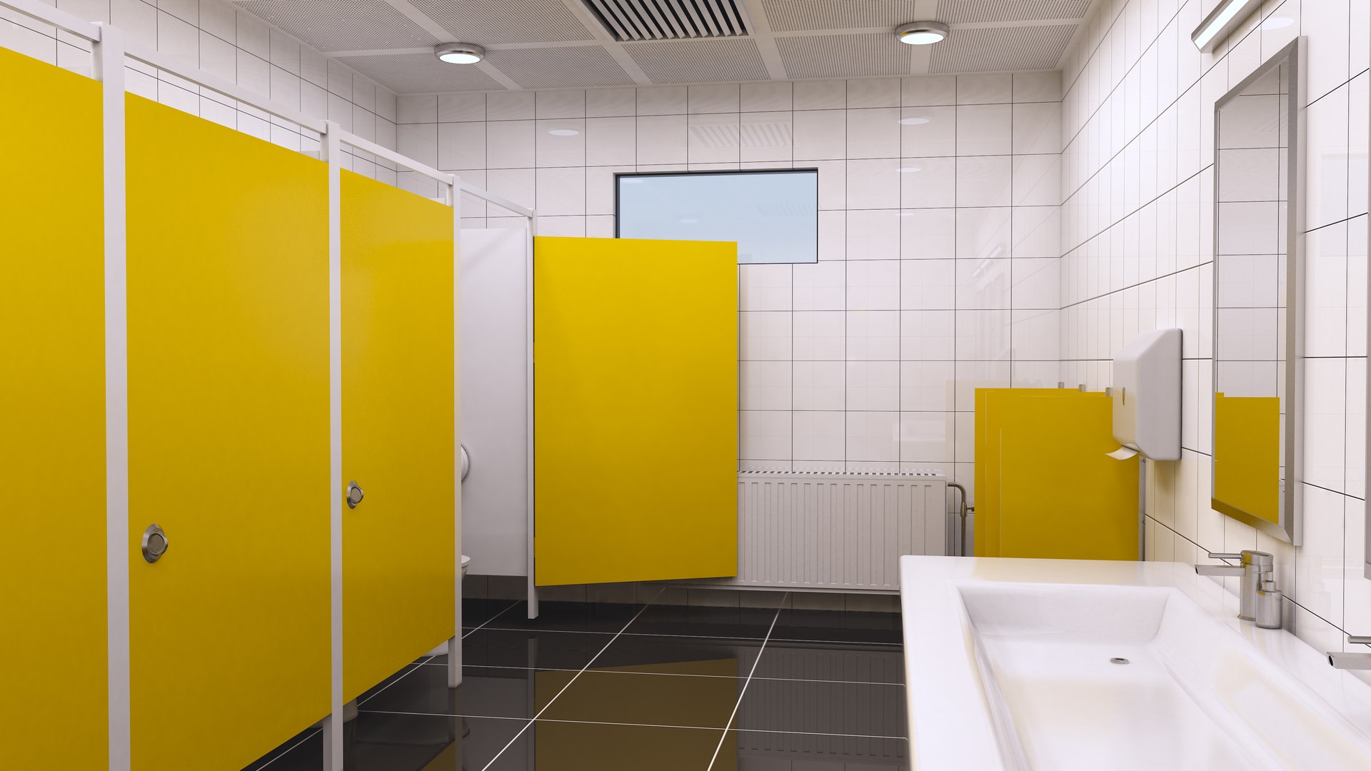 Restroom Public - Yellow Model - TurboSquid 1923052