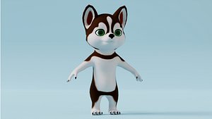 Cartoon Husky Dog