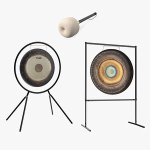 3D model Symphonic Gongs Collection with Beater Collection