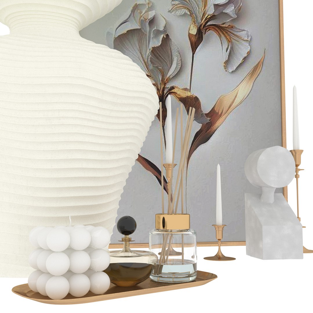 Decorative Set With Vase Model - TurboSquid 2373758