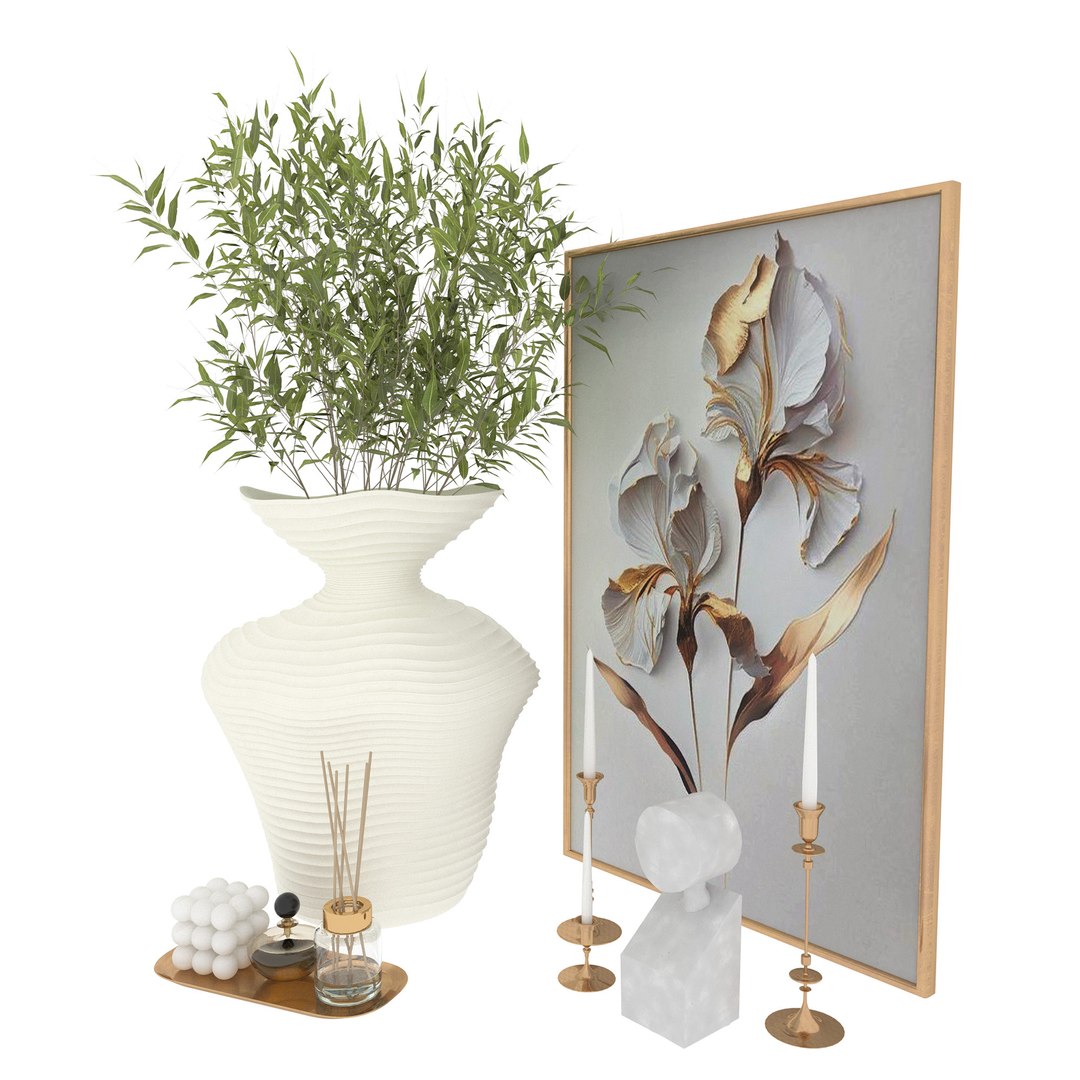 Decorative Set With Vase Model - TurboSquid 2373758