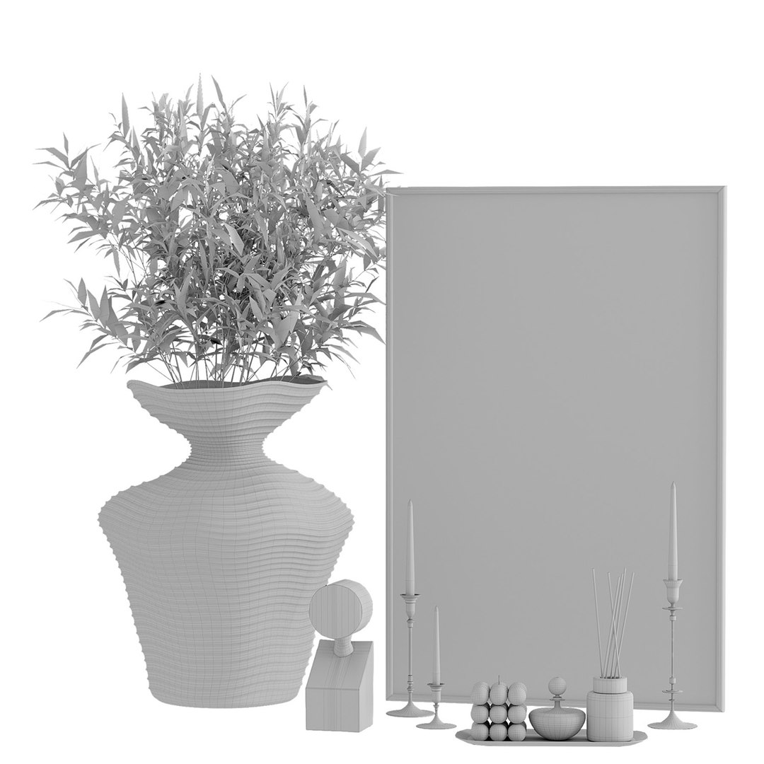 Decorative Set With Vase Model - TurboSquid 2373758