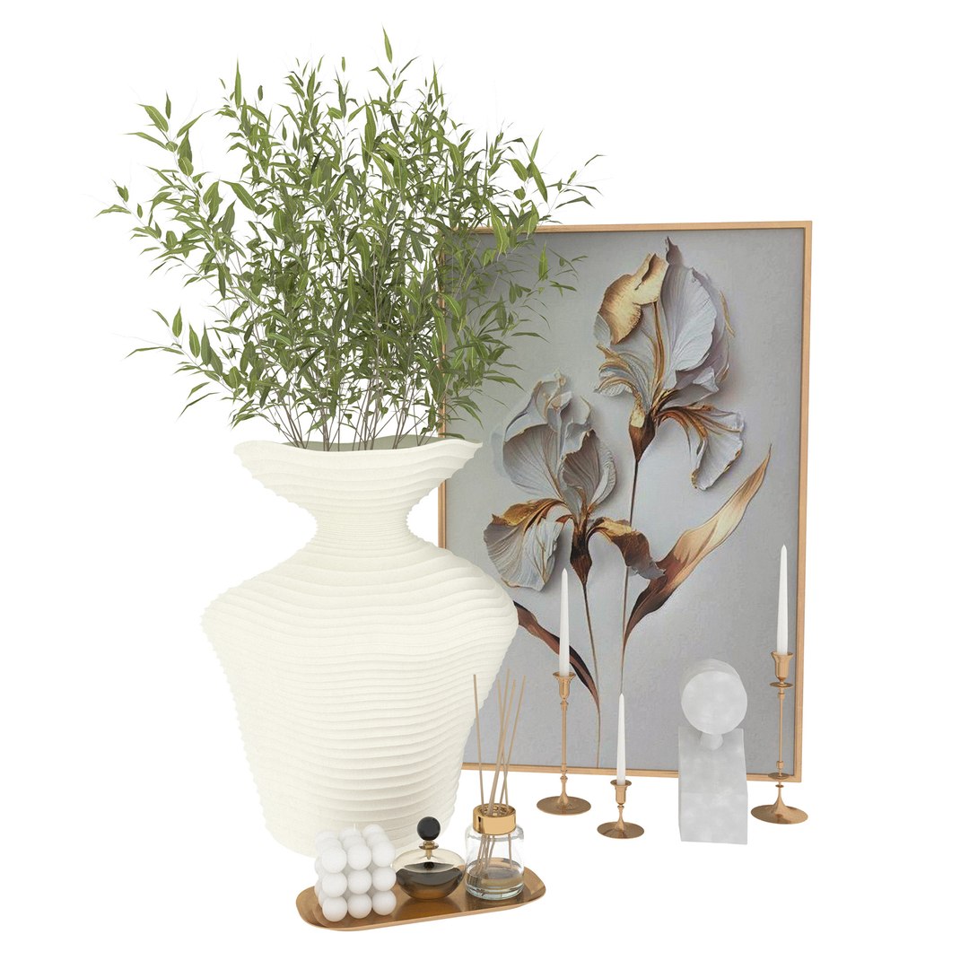 Decorative Set With Vase Model - TurboSquid 2373758