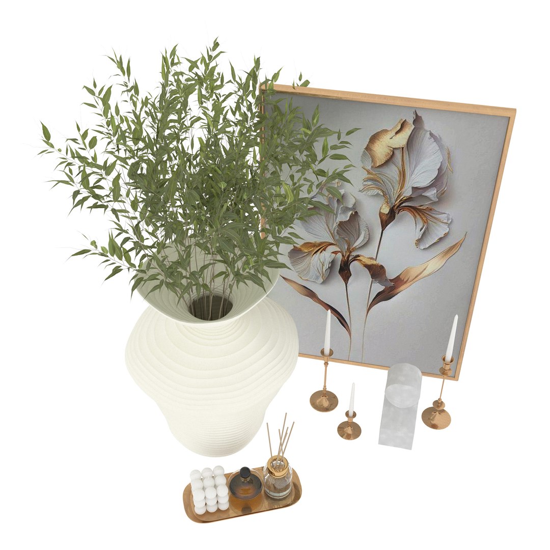 Decorative Set With Vase Model - TurboSquid 2373758