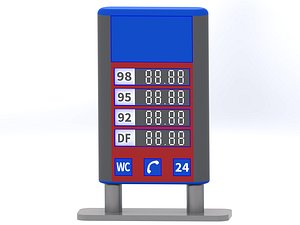 gas station billboard 3d model