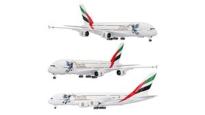 Airbus A380-800 aircraft 3D