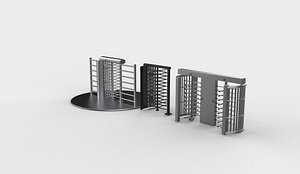 3D full-height turnstile set 3D model