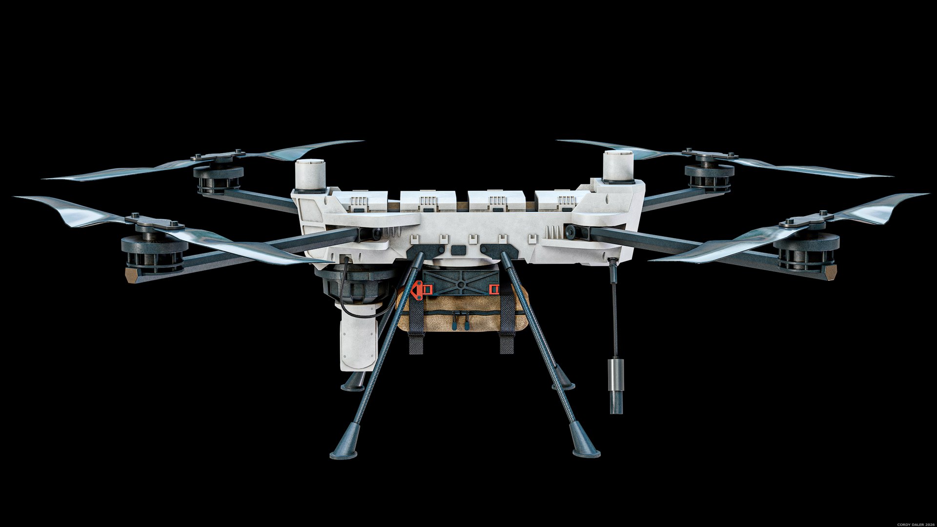 C100 Defense Heavy-Lift Military Quadcopter PBR model https://p.turbosquid.com/ts-thumb/48/OlXcuE/7u/q_viewport_008/png/1765732644/1920x1080/fit_q87/b1c80ea3491bec3db15cd40338d576e2307ac114/q_viewport_008.jpg