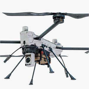 C100 Defense Heavy-Lift Military Quadcopter PBR model
