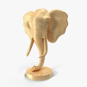 3D Elephant Head Golden