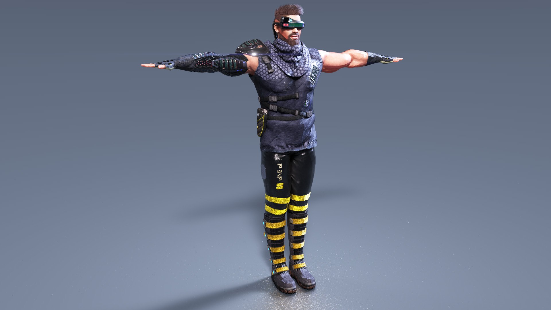 3D Cyberpunk Action Male Cylo Model - TurboSquid 1694836