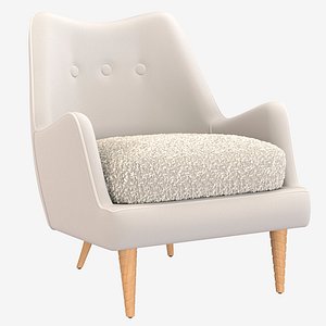 JED LINEN AND SHEARLING CHAIR