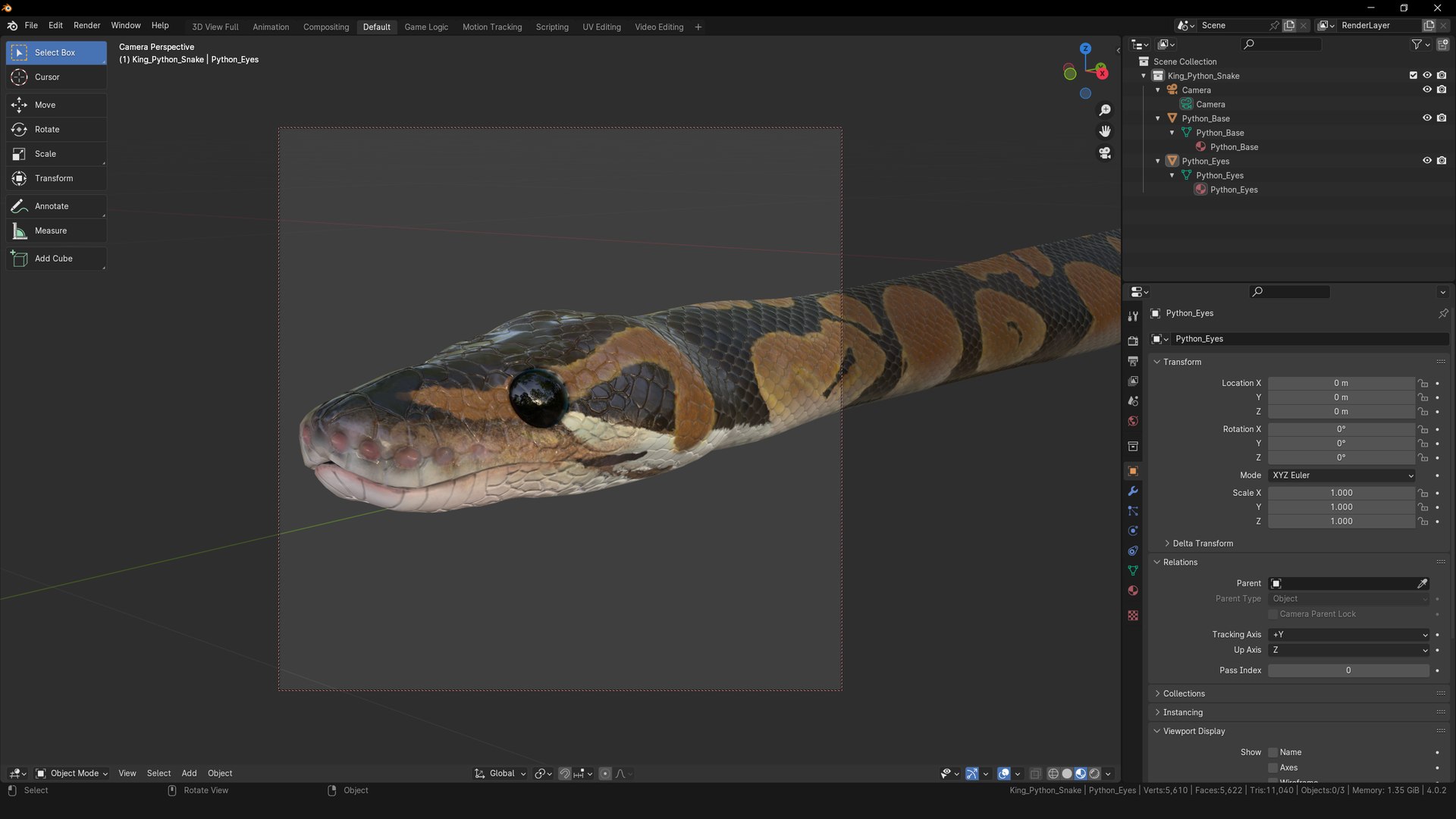 Ball Python Snake PBR 3D Model - TurboSquid 2199503