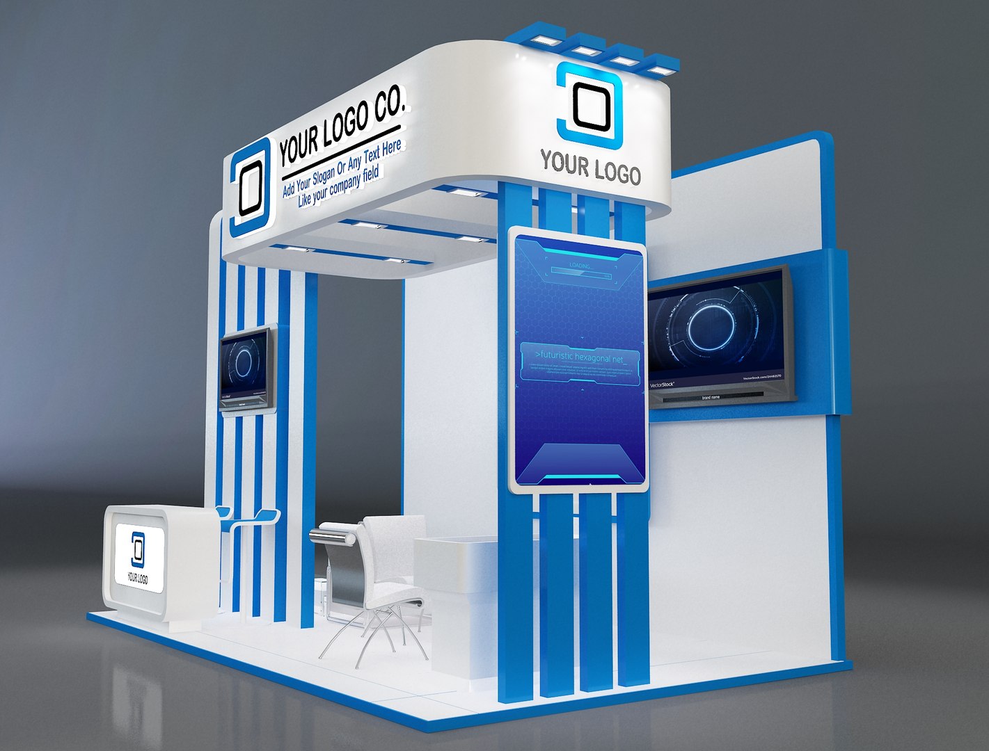 Booth Stand Exhibition A647a Model - TurboSquid 2022762