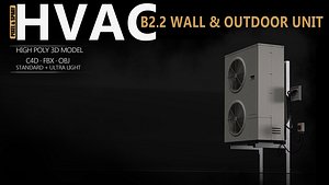 B22 Wall and Outdoor HVAC Unit - High Poly 3D Model 3D model