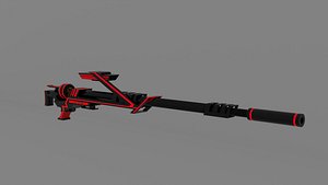 3D sniper rifle neon
