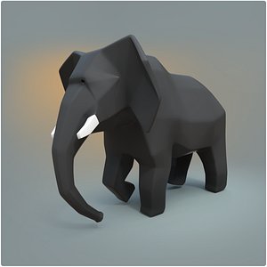 3D elephant rigged model