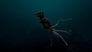 Sea spider monster creature Gold version 3D model