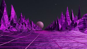 3D animation futuristic landscape model