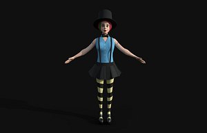 Toon Clown Juggling Girl
