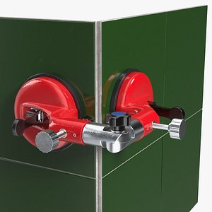 3D model Corner Tile Seam Setter with Vacuum Suction Red