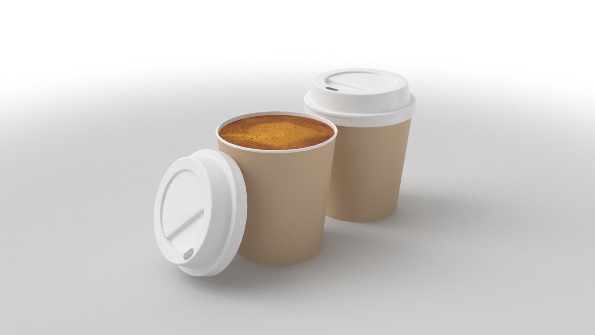 Coffee Cappuccino In Paper Cup For Take Away Stock Photo, Picture
