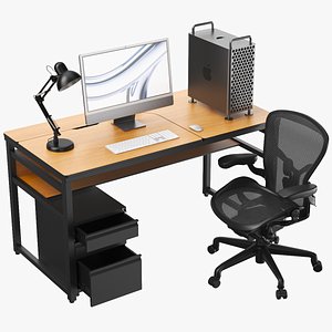 3D Detailed iMac Desk