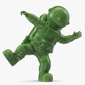 3D Astronaut Toy Character Green Dancing Pose