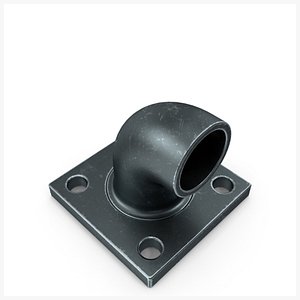 Square Flange Steel Medieval PBR 3D model
