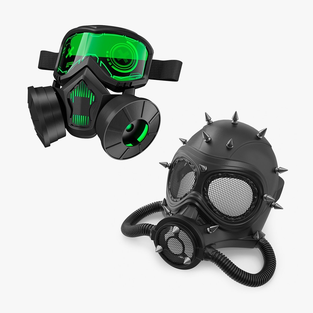 Face Gas Masks Collection 3D model preview