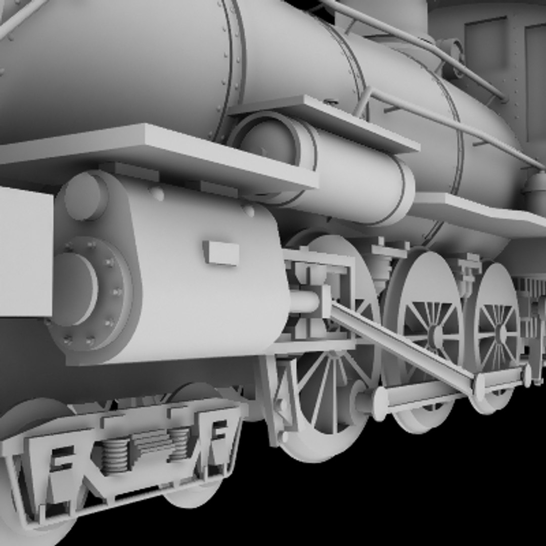 4-6-0 Steam Locomotive 3d Obj