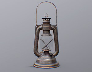 Rusty oil lamp 3D model