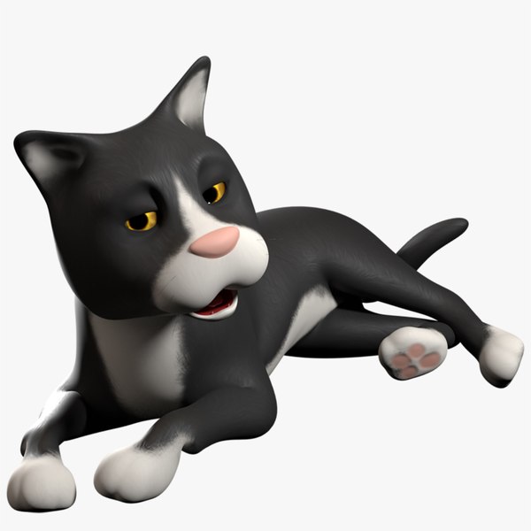 cartoon rigged cat animation 3D model