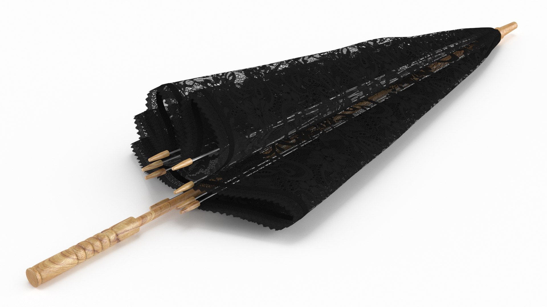 Vintage Lace Umbrella 3D model preview