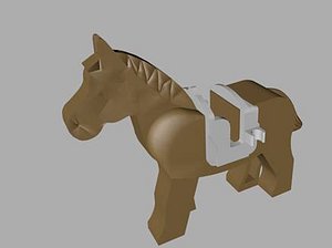 3d model lego horse saddle
