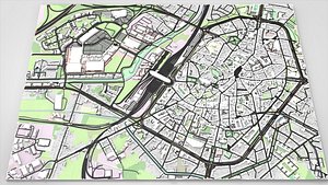 Cityscape Mons Belgium 3D model