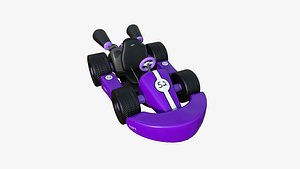 3D model Cartoon Kart C07 Purple - Vehicle Racing Design